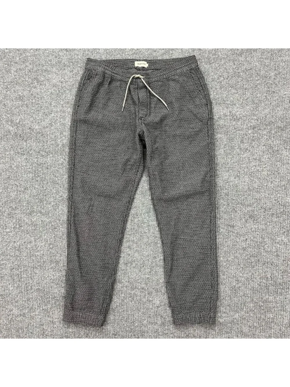 Taylor Stitch Apres Pants Charcoal Sashiko Waffle Knit Organic Cotton Mens sz XL